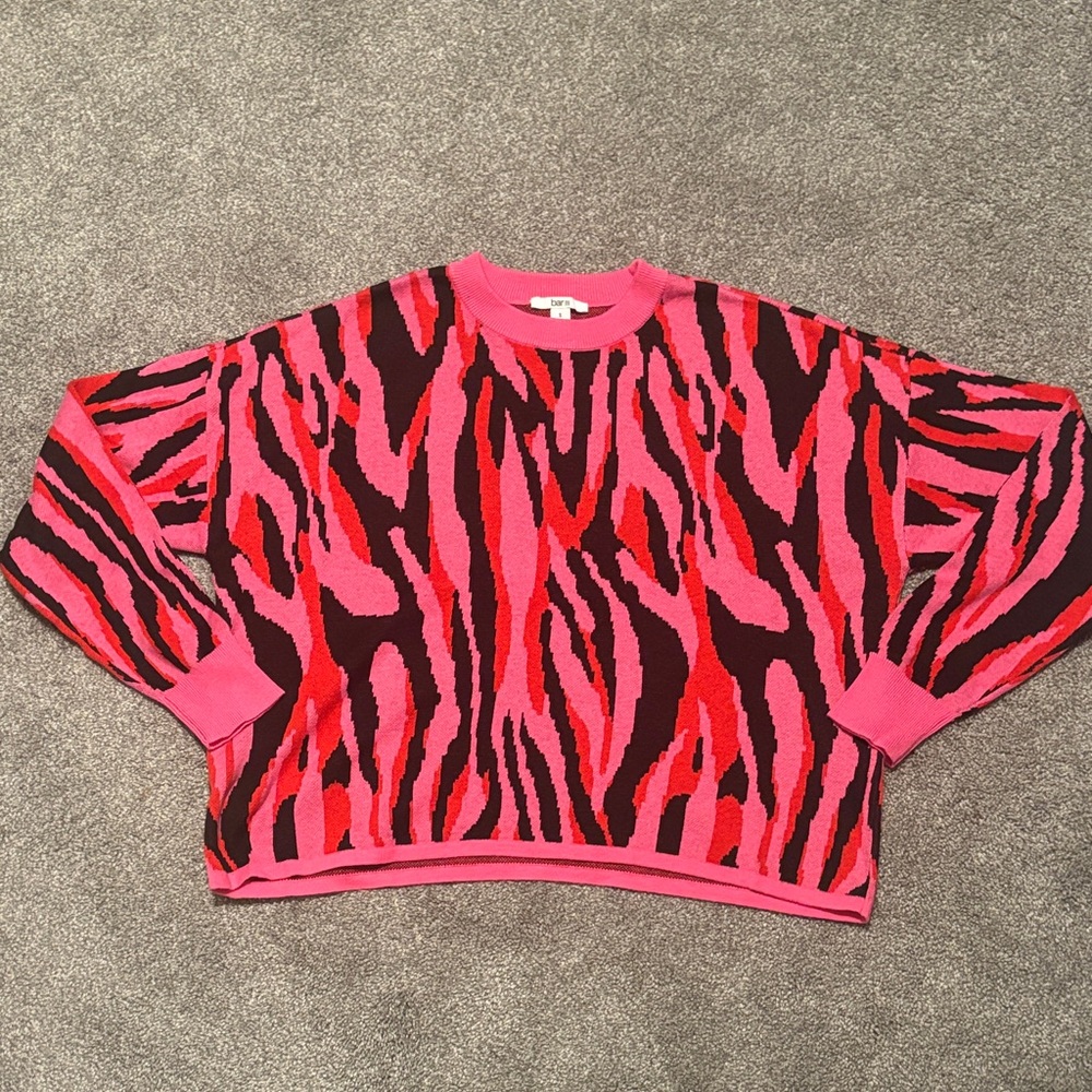 Bar III Vibrant Pink and Red Sweater